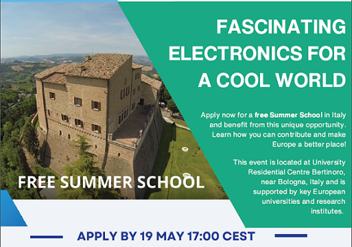 18-23 Agosto 2024: Free Summer School "FASCINATING ELECTRONICS FOR A COOL WORLD"